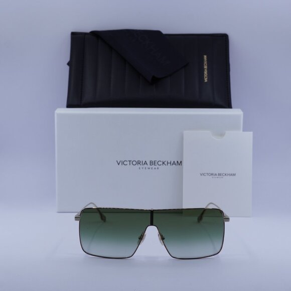 Victoria Beckham VB238S 700 Shield Sunglasses – Gold/Khaki Gradient - Picture 3 of 10
